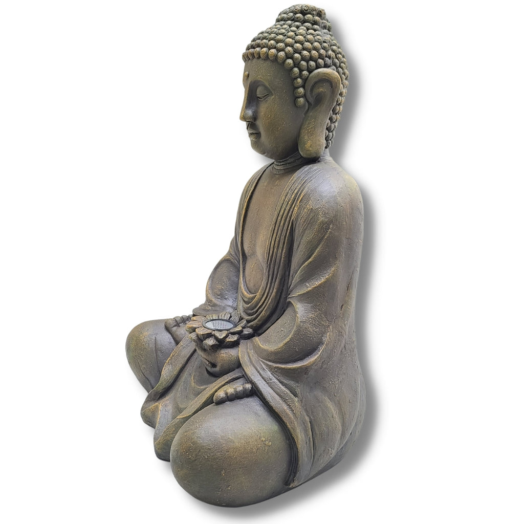 32" Height Buddha Solar Sitting Statue