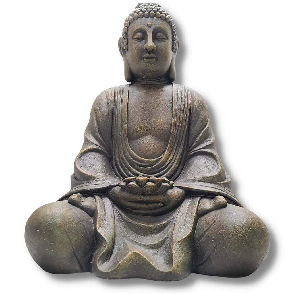 32" Height Buddha Solar Sitting Statue