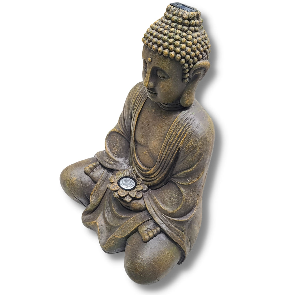 32" Height Buddha Solar Sitting Statue
